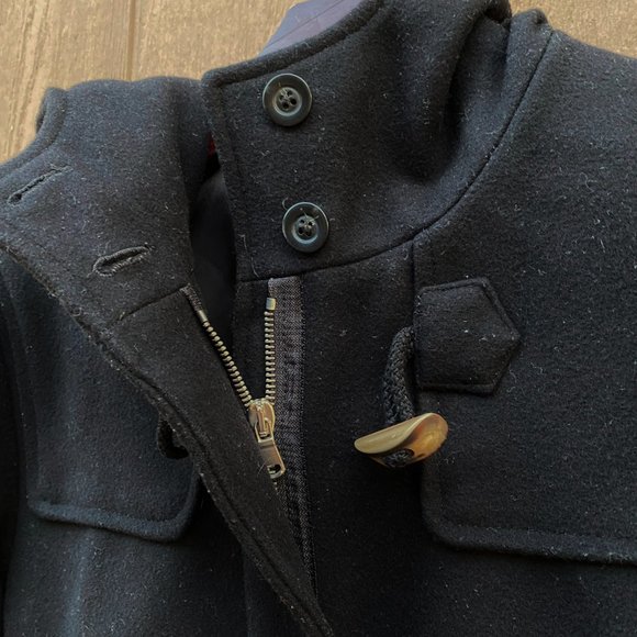 Made in Romania of Benetton Wool Blend Hooded Coat - Picture 3 of 9